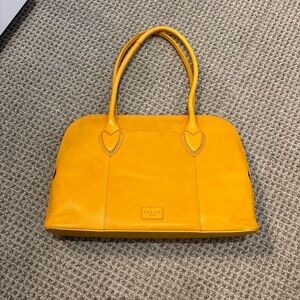 NEW RADLEY London Leather Shoulder purse Multi-Zip-Top Tote Bag Mustard Yellow